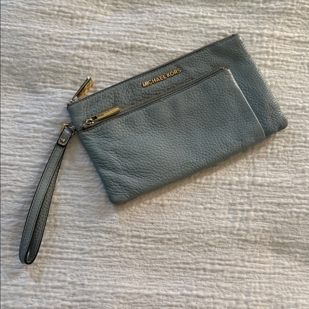 Michael Kors Blue Leather Wristlet